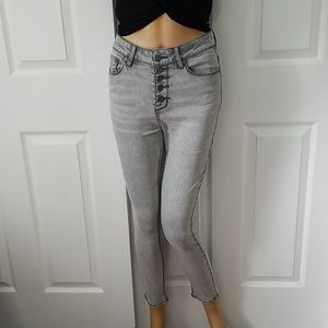 High rise skinny jeans light gray